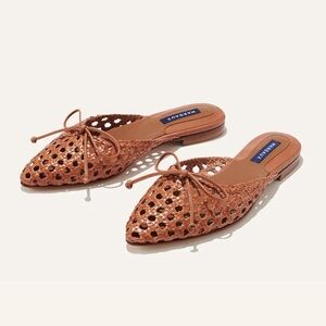 New Margaux Mule in Saddle Woven Leather 36.5